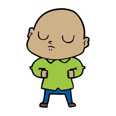 vektör çizim karikatür kel adam