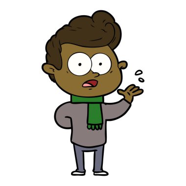  vektör çizim karikatür bakan adam