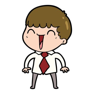 vektör çizim karikatür mutlu adam