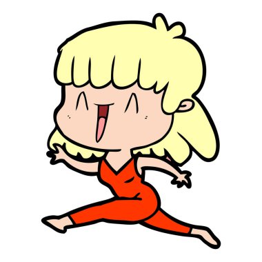 Çizgi filmdeki kadının vektör çizimi 