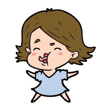 çizgi film kız yüz çekerek