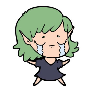 çizgi film ağlayan elf kızı