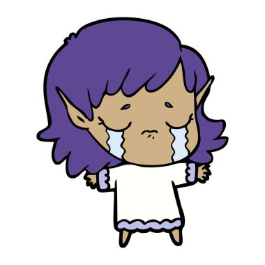 çizgi film ağlayan elf kızı