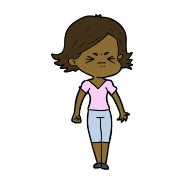 vektör çizim karikatür kızgın kadın