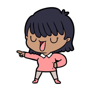 Çizgi filmdeki kadının vektör çizimi