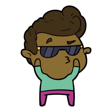  vektör çizim karikatür cool adam