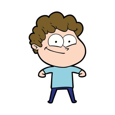 vektör çizim karikatür mutlu adam