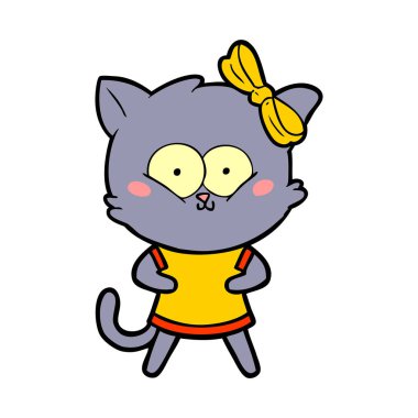 Çizgi film kedisinin vektör çizimi