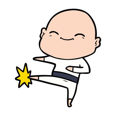 mutlu karikatür kel adam