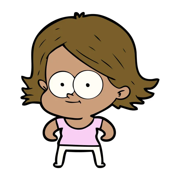 Vektor Illustration Von Glücklichen Cartoon Mädchen — Stockvektor