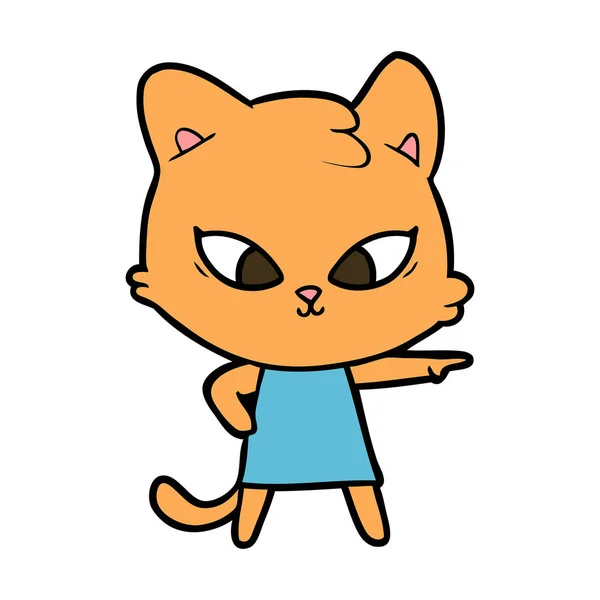 Vektor Illustration Der Niedlichen Cartoon Katze — Stockvektor