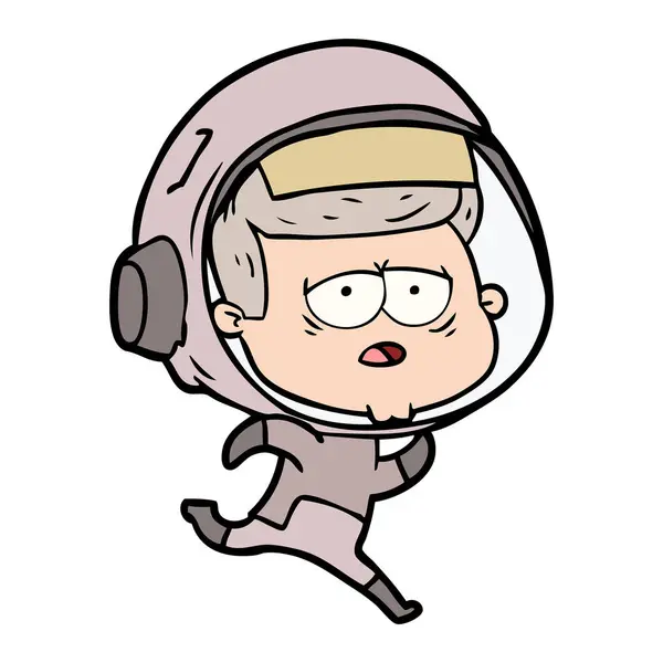 Vektör Çizim Karikatür Yorgun Astronot — Stok Vektör