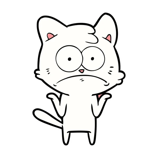 Vector Ilustración Dibujos Animados Gato Nervioso — Vector de stock