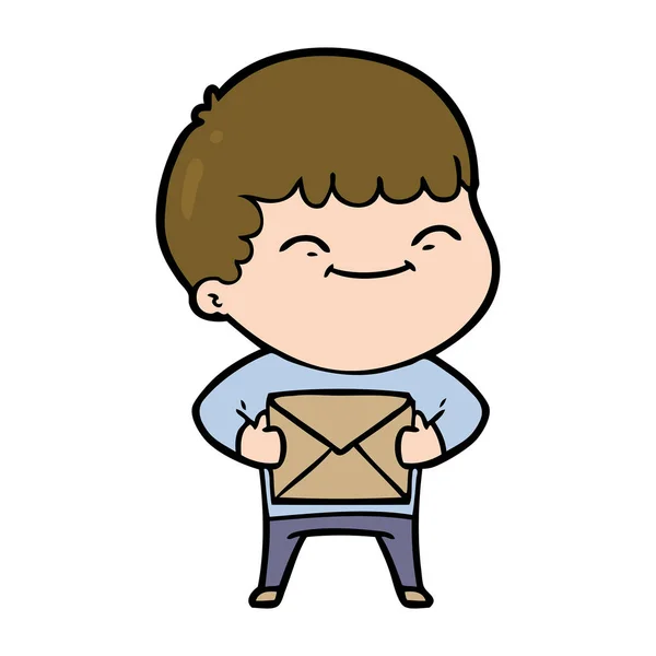 Vektorillustration Cartoon Happy Boy — Stock vektor