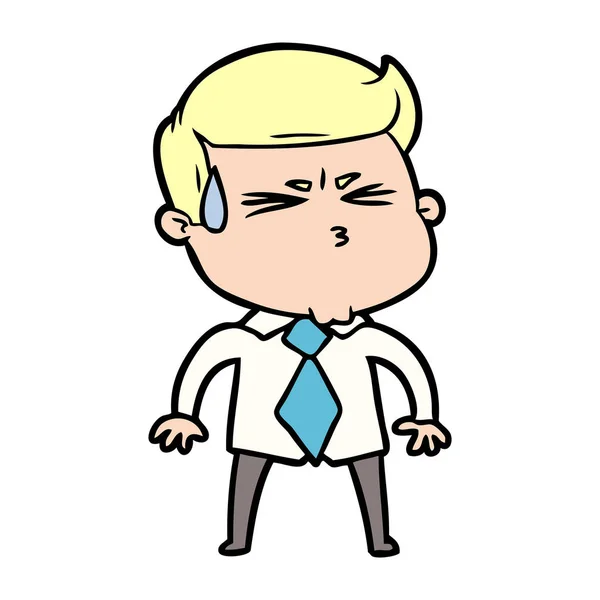 Vectorillustratie Van Cartoon Man Zweten — Stockvector