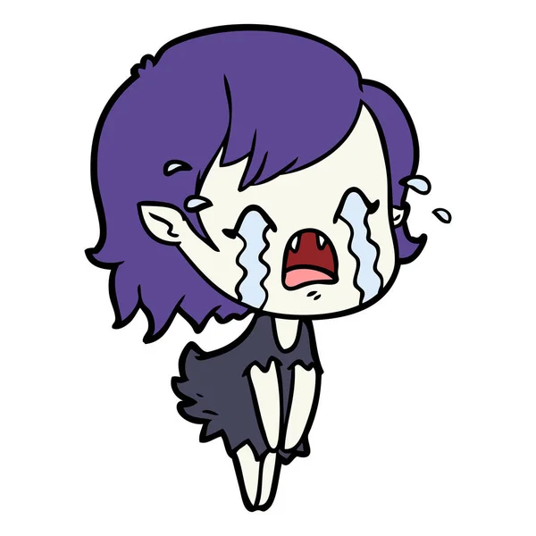 Dessin Animé Pleurer Vampire Fille — Image vectorielle