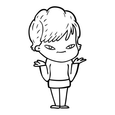 vektör çizim karikatür mutlu kadın