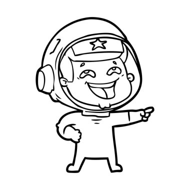  vektör çizim karikatür gülen astronot