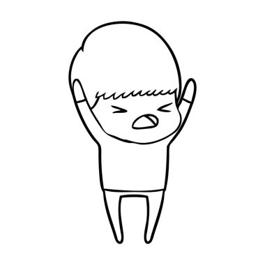 vektör çizim karikatür adam vurguladı