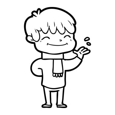 vektör çizim karikatür mutlu çocuk