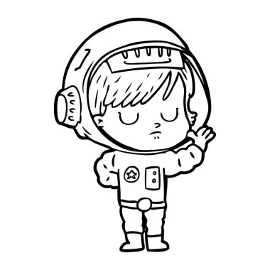 vektör çizim karikatür astronot kadın