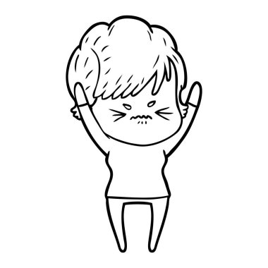 vektör çizim karikatür sinir bozucu kadın