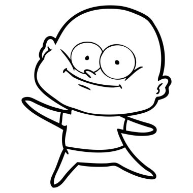 karikatür kel adam bakıyor