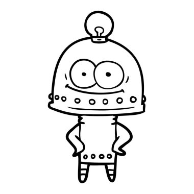 ampul ile mutlu karton robot