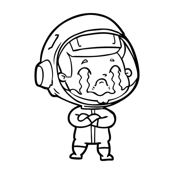 Vektör Çizim Karikatür Ağlayan Astronot — Stok Vektör