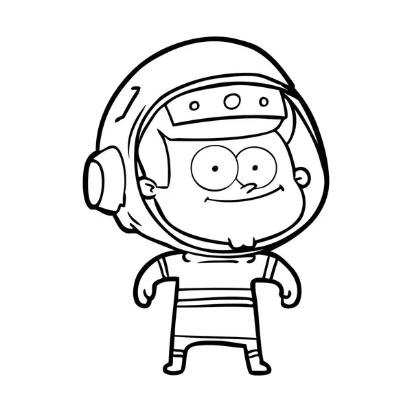Illustration Vectorielle Dessin Animé Astronaute Heureux — Image vectorielle