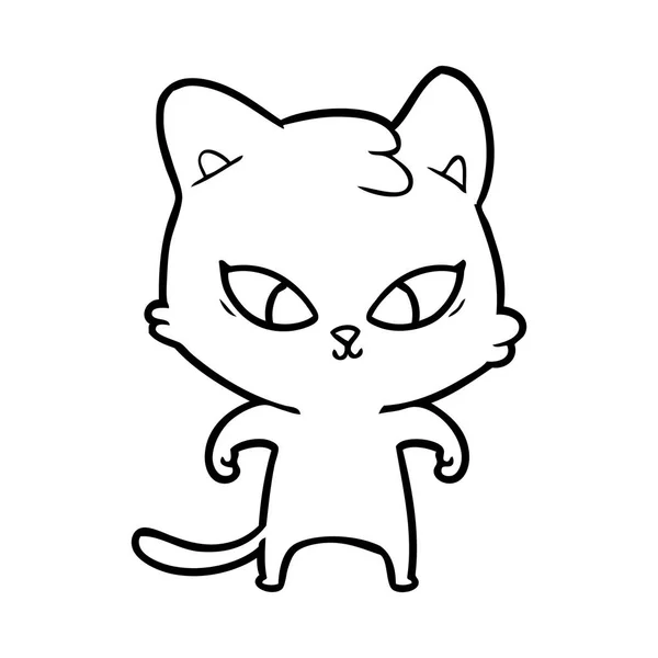 Διανυσματική Απεικόνιση Του Χαριτωμένο Γάτα Κινουμένων Σχεδίων — Διανυσματικό Αρχείο