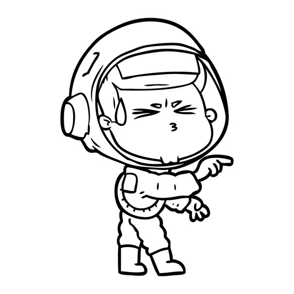 Ilustración Vectorial Dibujos Animados Astronauta Estresado — Archivo Imágenes Vectoriales
