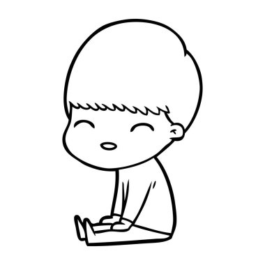 mutlu çizgi film çocuk vektör çizim