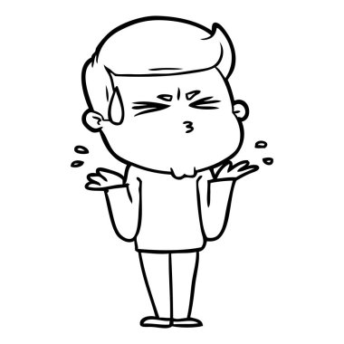  vektör çizim karikatür adam terleme