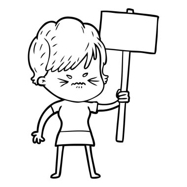 vektör çizim karikatür sinir bozucu kadın