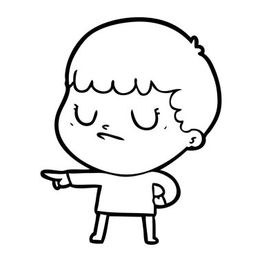  vektör çizim karikatür huysuz çocuk