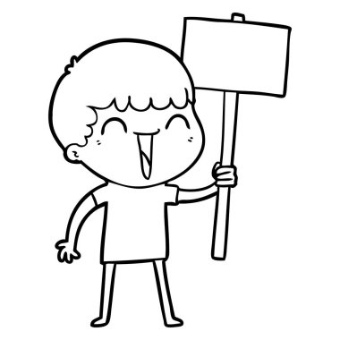 vektör çizim karikatür mutlu adam