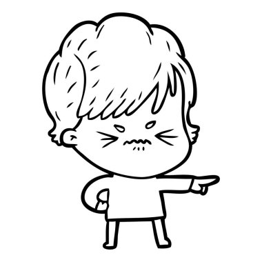 vektör çizim karikatür sinir bozucu kadın