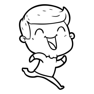  vektör çizim karikatür man gülüyor