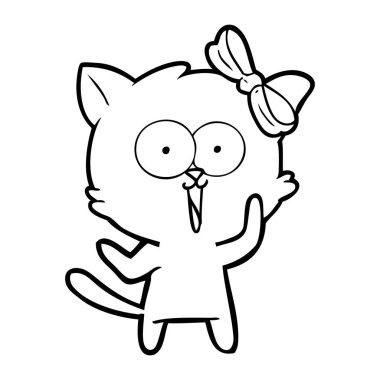 Çizgi film kedisinin vektör çizimi