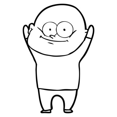 karikatür kel adam bakıyor