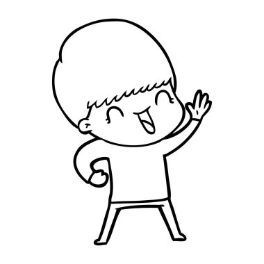 mutlu çizgi film çocuk vektör çizim