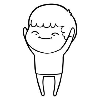 vektör çizim karikatür boy gülümseyerek