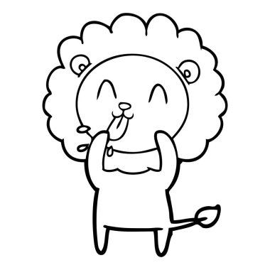 mutlu karikatür aslan vektör çizim