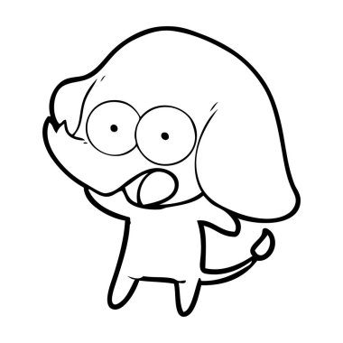 vektör çizim sevimli çizgi fil