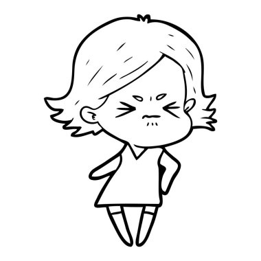 vektör çizim karikatür kızgın kadın