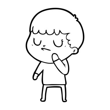  vektör çizim karikatür huysuz çocuk