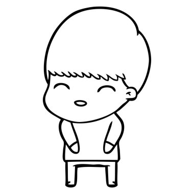 mutlu çizgi film çocuk vektör çizim