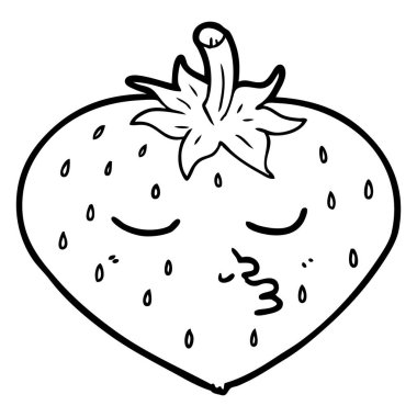 vektör çizim karikatür çilek