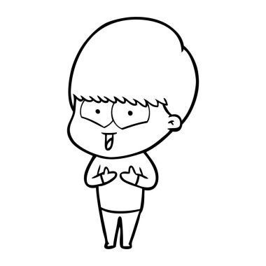 vektör çizim karikatür mutlu çocuk